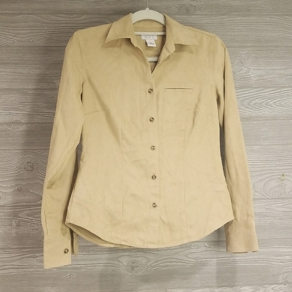 LOFT Tops - LOFT Beige Button Down Shirt